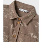 Shirt - All-Over Print - Geweven Stof - Korte Mouwen - Blousekraag