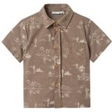 Shirt - All-Over Print - Geweven Stof - Korte Mouwen - Blousekraag