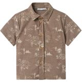 Shirt - All-Over Print - Geweven Stof - Korte Mouwen - Blousekraag