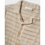 Shirt - Lichtblauw - Geweven Stof - Korte Mouwen - Regular Fit