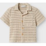 Shirt - Lichtblauw - Geweven Stof - Korte Mouwen - Regular Fit