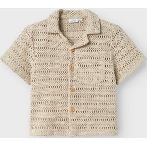 Shirt - Lichtblauw - Geweven Stof - Korte Mouwen - Regular Fit