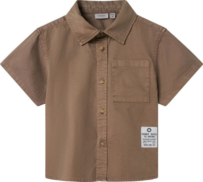 Biologisch Katoen Overhemd - Lichtblauw - Regular Fit - Korte Mouwen - Blousekraag