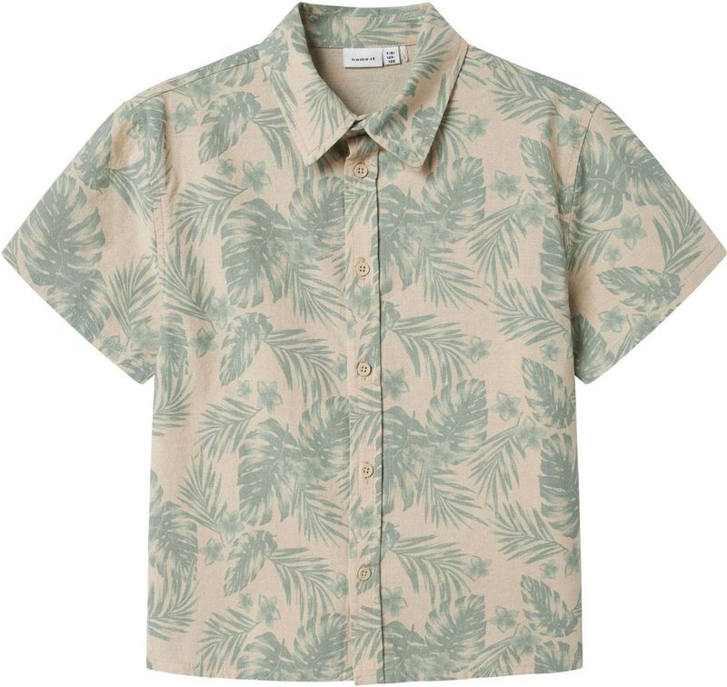 Overhemd - Linnenlook - Blauw - Normale Pasvorm - Kent-kraag