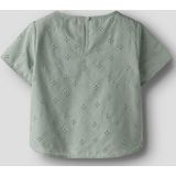 Name It - NkfVioleta - Overhemd S/S - Aqua Grijs - Borduurwerk