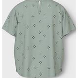 Name It - NkfVioleta - Overhemd S/S - Aqua Grijs - Borduurwerk