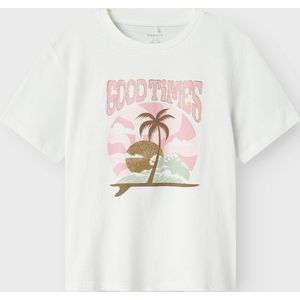 Top - Glitterprint - Jersey - Ronde Hals - Korte Mouwen