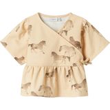 Korte Mouwen Sweatshirt - All-over Print - V-hals - Standaard Pasvorm