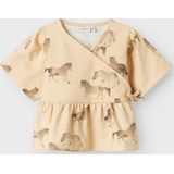 Korte Mouwen Sweatshirt - All-over Print - V-hals - Standaard Pasvorm