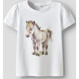 Top - Jersey - Ronde Hals - Korte Mouwen - Pofmouwen