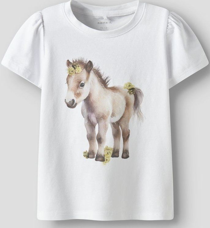 Top - Jersey - Ronde Hals - Korte Mouwen - Pofmouwen