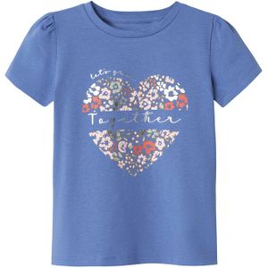 Imprimé - Top - Jersey - Ronde Hals - Korte Mouwen - Pofmouwen