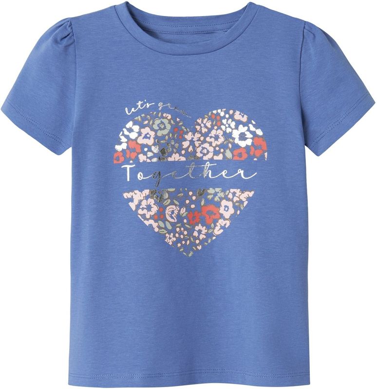 Imprimé - Top - Jersey - Ronde Hals - Korte Mouwen - Pofmouwen