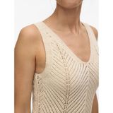 Vero Moda Vmnoel Sl V-Neck Top - Beige - 43% Acryl 43% Katoen 14% Metaalvezels