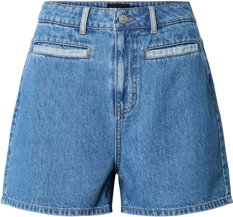 Denim Short - Blauw - Katoen - High-Waist