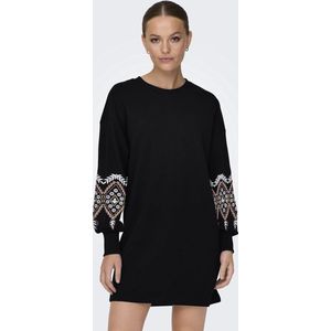 ONLY - ONLBrooke - Jurk - Oranje - Zwart - Wit - Kort - Sweatstof