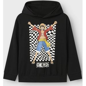 One Piece - Sweatshirt - Groen - Katoen/Polyester - Hoodie met Lange Mouwen