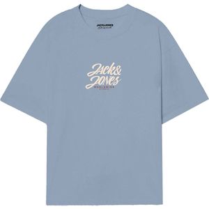 JACK & JONES - Shirt - Lichtblauw/Bourgogne/Wit - T-shirt