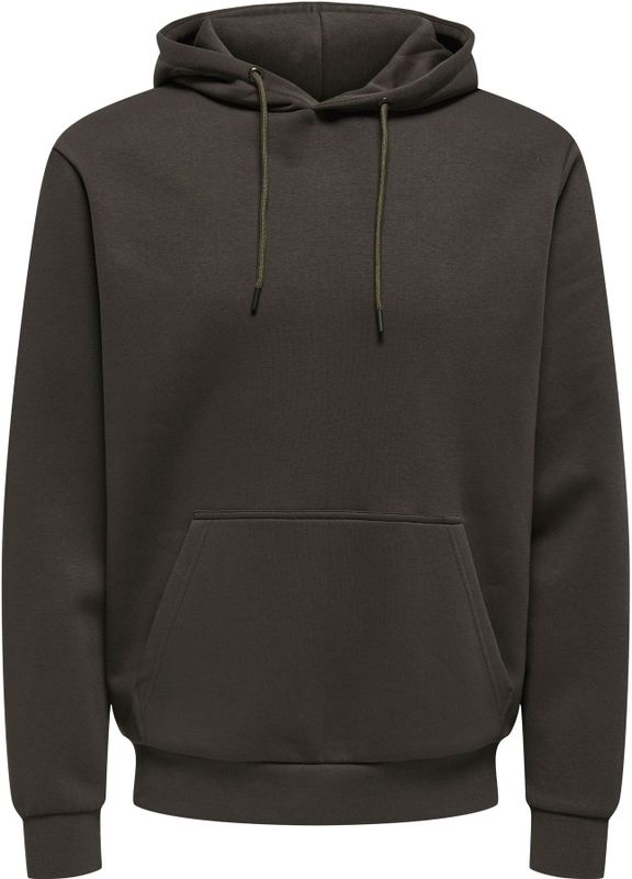 Only & Sons - ONSCERES - Sweatshirt - Donkerbruin - Capuchon met Trekkoord