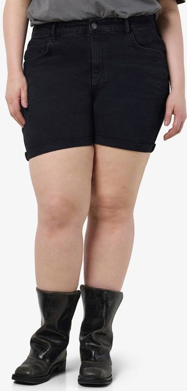 NOISY MAY - Curve - High Waist Denim Short - Zwart - Regular Fit