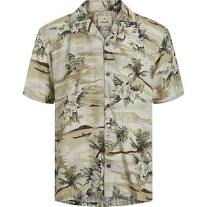 JACK & JONES Heren Jprbluhendrix Print Resort S/S Shirt, Zilvervoering., S