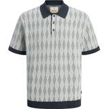 JACK & JONES - Poloshirt - Navy/Wit - Normale Pasvorm - Kwartmouw