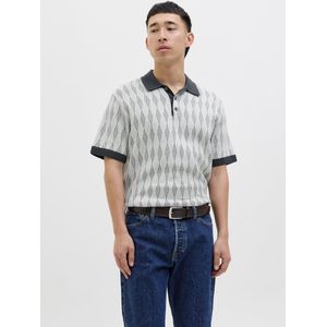 Jack & Jones - Poloshirt - Navy/Wit - Kwartmouw - Normale Pasvorm