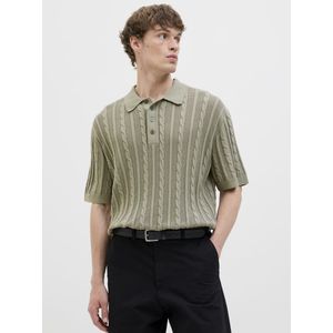 JACK & JONES Jprblamason Knit Polo Ss voor heren, Dried Sage, XS