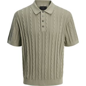 JACK & JONES Jprblamason Knit Polo Ss voor heren, Dried Sage, XL