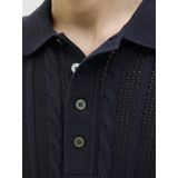 Jack & Jones - Poloshirt - Donkerblauw - Effen - Halve Mouw