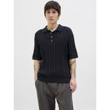 Jack & Jones - Poloshirt - Donkerblauw - Effen - Halve Mouw