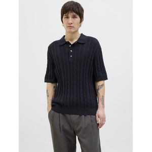 Jack & Jones - Poloshirt - Donkerblauw - Effen - Halve Mouw