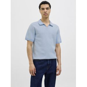 Jack & Jones - Poloshirt - Gebreid - Blauw - Korte Mouwen