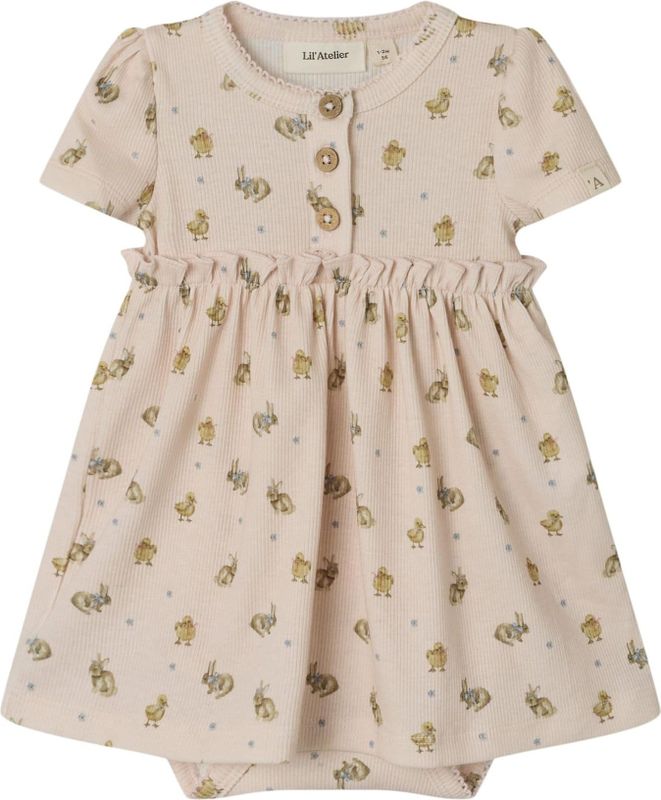 Romper - Jurk - All-Over Print - Korte Mouwen - Regular Fit