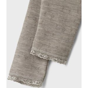 Merino Wol Legging - Mid-Waist - Slim Fit - Met Kanten Boordjes