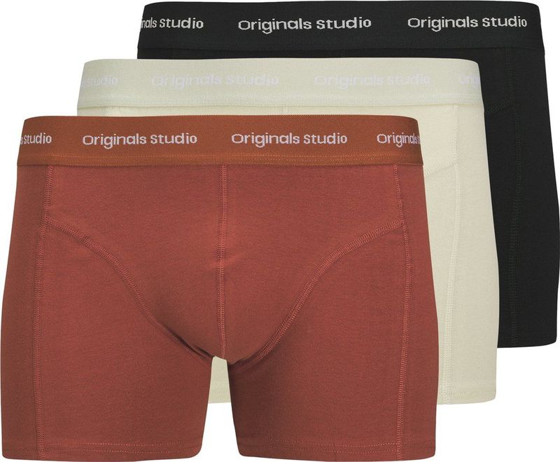 Jack & Jones - Originals Studio - Boxershorts - Rood Crème Zwart - 3-pack