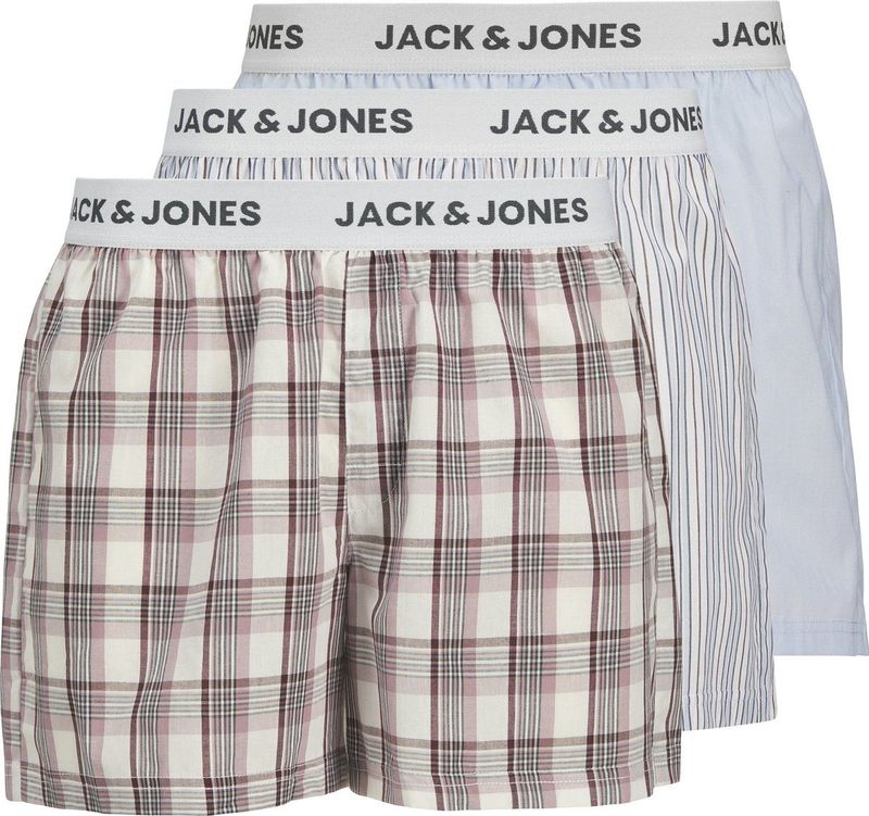 Jack & Jones - Jacalvin 3-pack - Boxershorts - Geblokt/gestreept/effen
