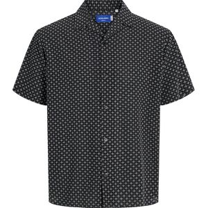 JACK & JONES Jorluke Acapulco Dobby AOP Shirt Ss voor heren, zwart, XL
