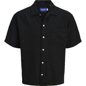 JACK & JONES - Overhemd - Zwart - Comfort Fit - Halve Mouw