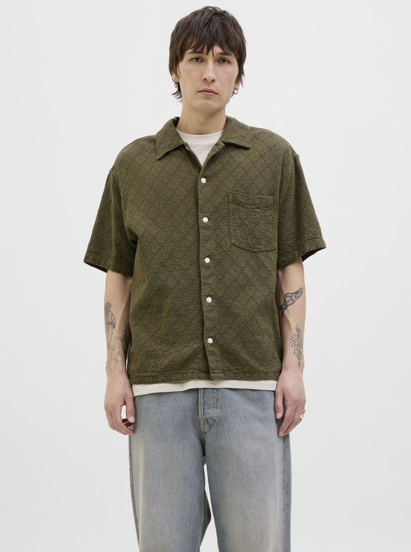 Jack & Jones - Jortavira Texture - Overhemd - Katoen - Korte Mouwen