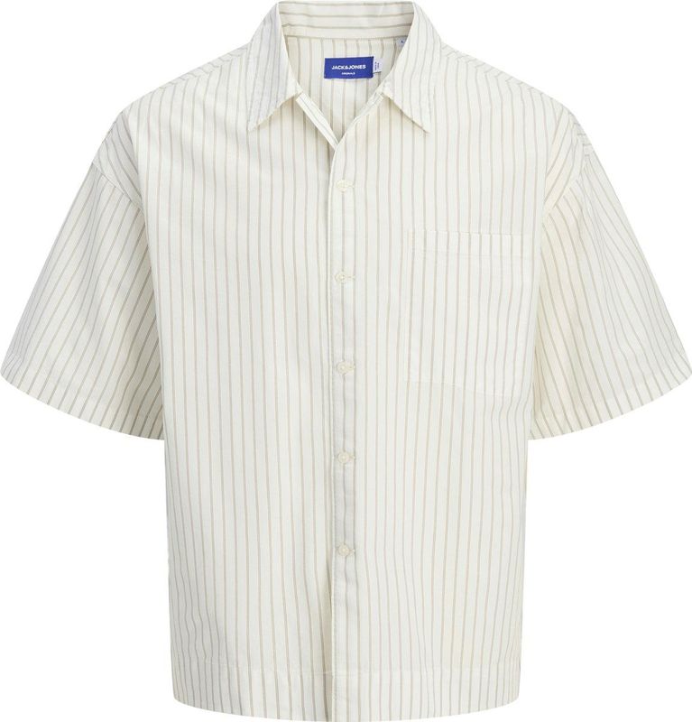 JACK & JONES - Overhemd - Lichtbruin - Gestreept - Comfort Fit