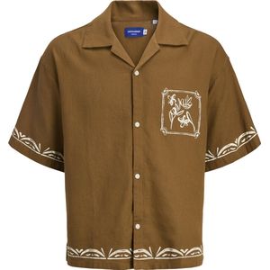 JACK & JONES - Overhemd - Cappuccino/Wit