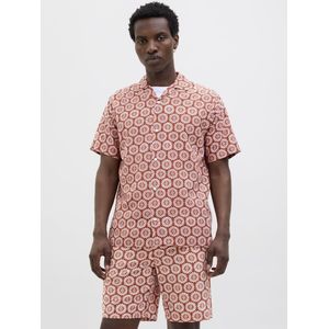 Overhemd - Drukke Print - Katoen - Comfort Fit - Kwartmouw