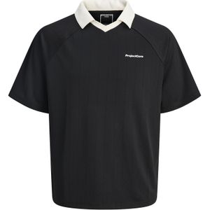 JACK & JONES - Jcolido Pique Needle - T-shirt - Zwart - Katoen