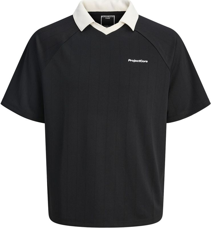 JACK&JONES - CORE - Polo Shirt - Zwart - Polostof - Korte Mouwen