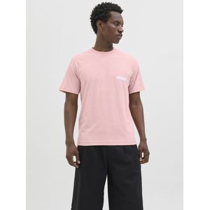 Jack & Jones - Jcosago Logo Slub Tee - T-shirt - Pink Icing - Korte Mouwen