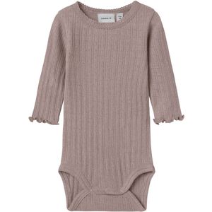 Name It - NbfWossa - Romper L/S - Wol/Zijde - Rib - Gewei