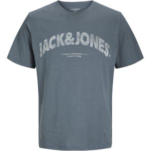 Jack & Jones - Joralmeria Bold Branding Tee - T-shirt - Stormy Wheater - 100% Katoen