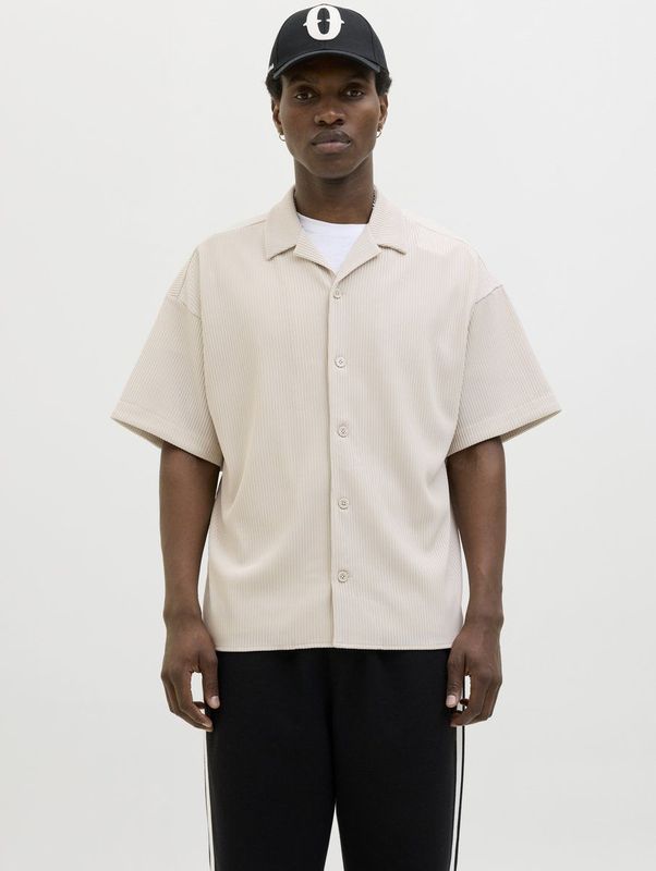 Overhemd - Effen - Kwartmouw - Comfort Fit - Met Textuur