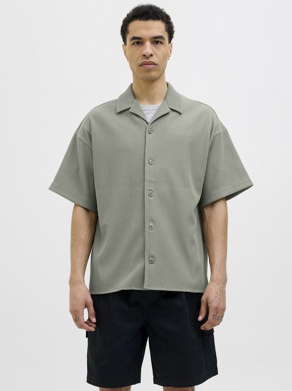 JACK & JONES Heren Jcohorizon Plisse Resort Shirt Ss, shadow, L